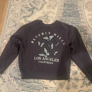 Grayson Threads Women's Sweater - Dark Gray with Butterfly Design